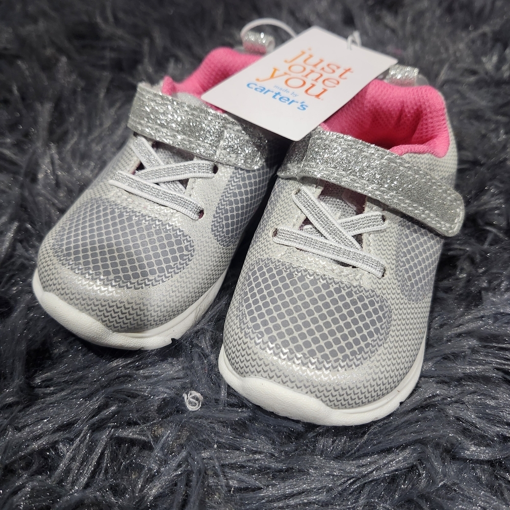 Carter's Metallic and Pink Kids Sneakers Size 4c